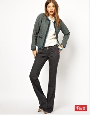 blugi gri cu o jacheta texturata