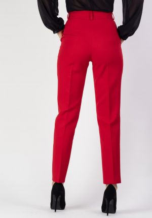 Greet Creep communication Pantalon cu nasturi in talie rosu 34 - Pantaloni Femei - Pantaloni Eleganti  Femei